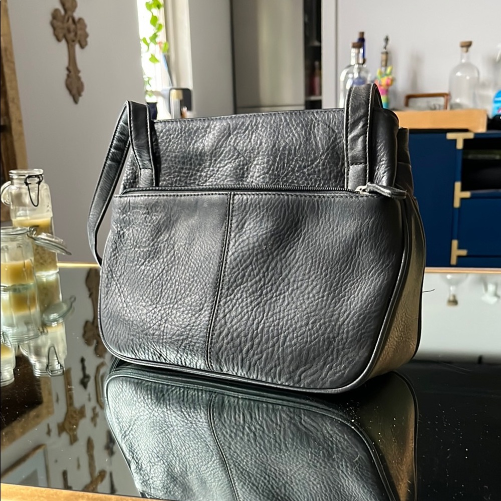 Black Leather Shoulder Bag